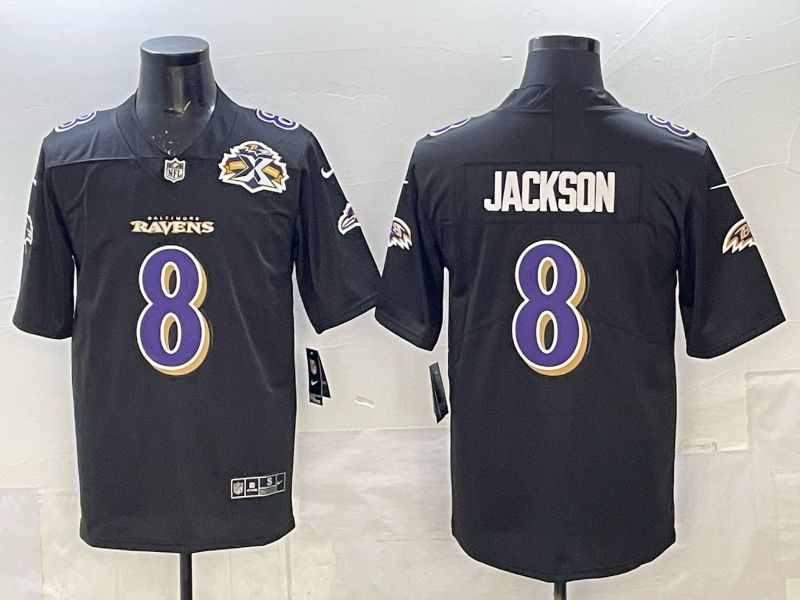 Men Baltimore Ravens 8 Jackson black Nike 2025 Limited Nike NFL Jersey 06